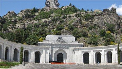 The vast Valley of the Fallen monument, commissioned by Gen Franco outside Madrid