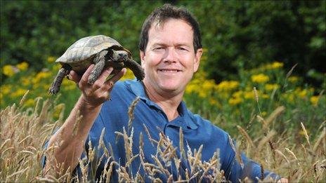 Peter Brown and Tortie (Photo courtesy South Wales Echo)