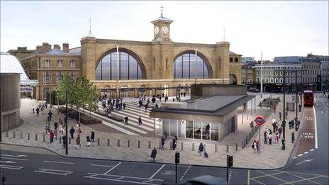 Illustration of the new public square at King's Cross