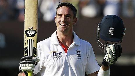 Kevin Pietersen celebrates his double century at Lord's