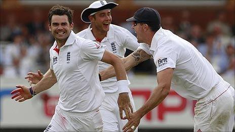 James Anderson, Stuart Broad and Kevin Pietersen