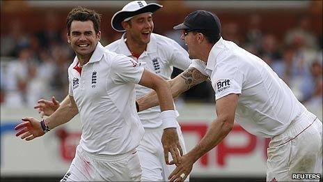 James Anderson, Stuart Broad and Kevin Pietersen