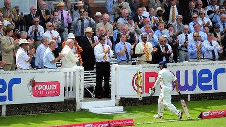 Sachin Tendulkar was out for 12 at Lord's