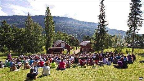 Labour Party Youth league summer camp on Utoeya island, Norway, on 21 July 2011