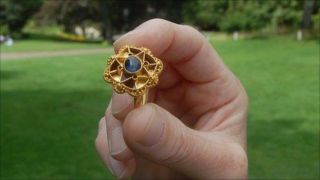 Sapphire ring at the Yorkshire Museum