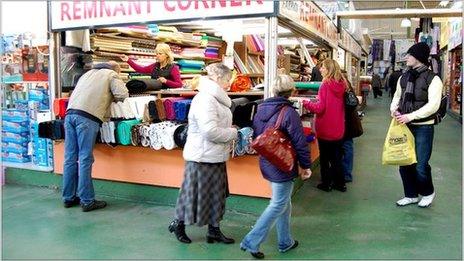 Shoppers in Kirkgate Market