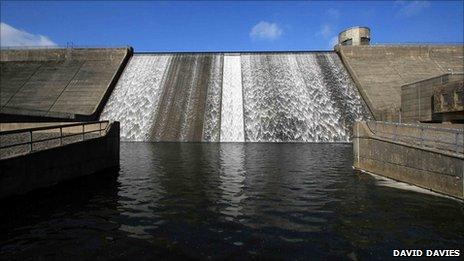 Dam at Llysyfran reservoir - photo David Davies