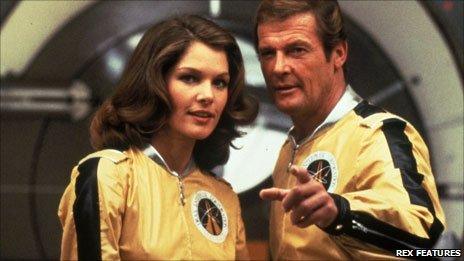 Lois Chiles and Roger Moore