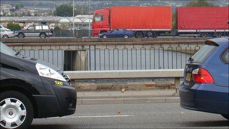 The River Tawe road bridges in Swansea