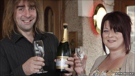 EuroMillions winners. Pic: John Bailkie