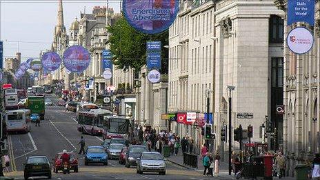 Aberdeen City Centre. Photo courtesy of Undiscovered Scotland