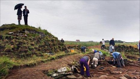 Prince Charles at Nybster broch