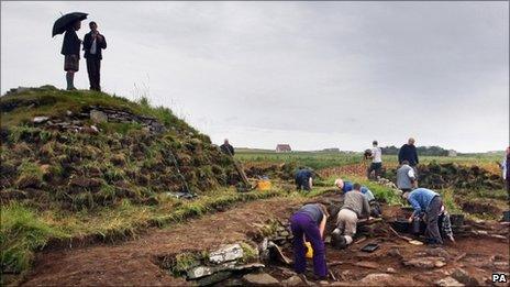 Prince Charles at Nybster broch