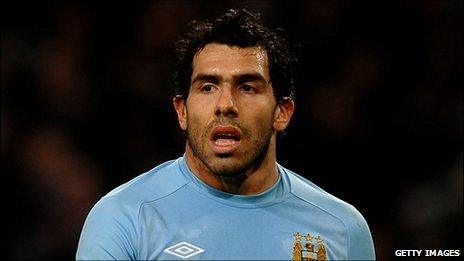 Manchester City striker Carlos Tevez