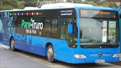 A Truro Park and Ride bus