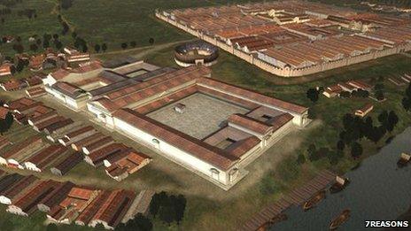 Reconstruction of Caerleon in the Roman period (© 7reasons)