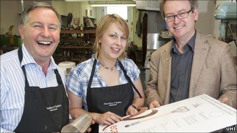 Silversmiths and UHI staff with mace designs