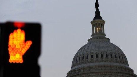 Traffic warning signal at US Congress - archive image