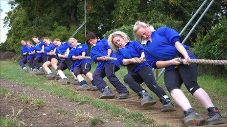 Bedford Ladies tug-of-war team