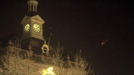 Photo of Retford town hall with unidentified object above