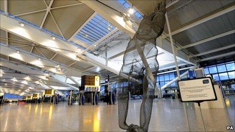 Life-size wire sculpture of diver Tom Daley