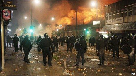 Rioting in Tottenham, north London