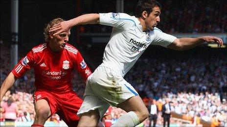 Dirk Kuyt (left) and Jose Enrique