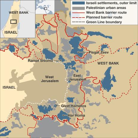 BBC Map of jerusalem