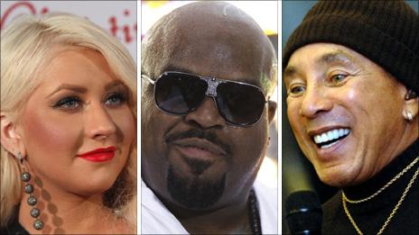 Christina Aguilera, Cee Lo Green and Smokey Robinson