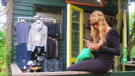 A young woman in Copenhagen's Christiania hippy district