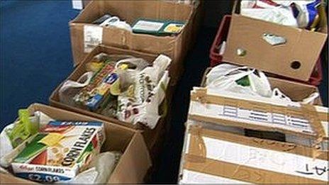 Food bank parcels