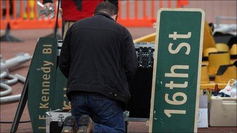 signs for film set