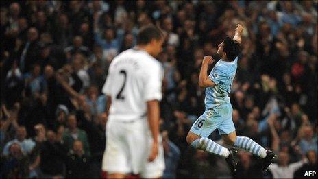 Star of the show celebrates his dream debut in front of the Manchester City faithful