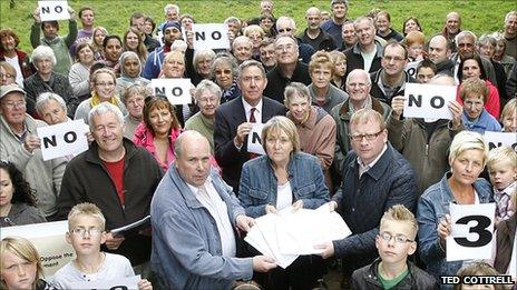 Protesters against the homes in Weddington