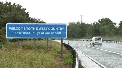 Banksy signpost on the M32