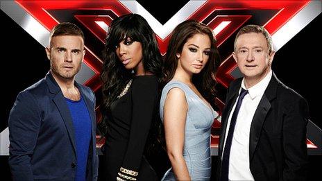 X Factor judges Gary Barlow, Kelly Rowland, Tulisa Contostavlos and Louis Walsh