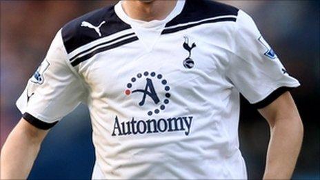 Autonomy logo on a Tottenham shirt