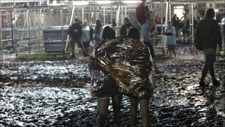 The scene after a storm swept through the Pukkelpop open air music festival near Hasselt, about 50 miles (80km) east of Brussels, Belgium, on Thursday