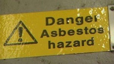 Asbestos warning sign