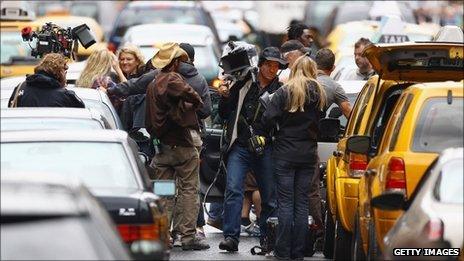 film crew on the streets of Glasgow