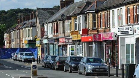 Scene of shooting in Malpas Road, Newport