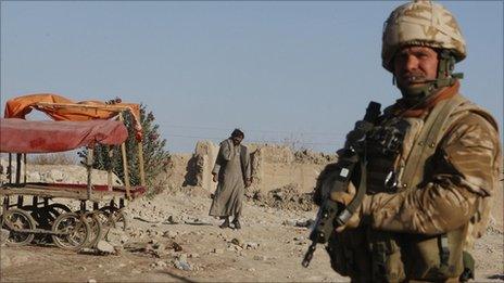 A British soldier in Afghanistan