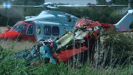 Wreckage of Red Arrows Hawk T1