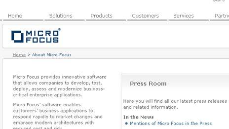 Micro Focus' website