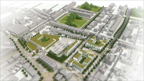 Plans for the development of North Place and Portland Street