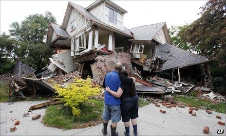 Crushed house in Christchurch