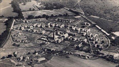 West Park Hospital from the air in its heyday