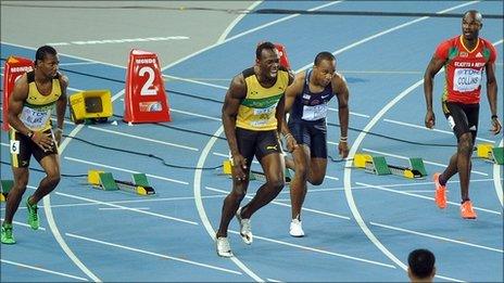 Usain Bolt (centre)