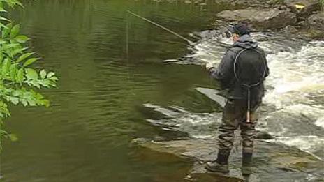 Fishing in the River Taff near Aberfan