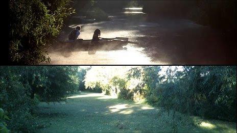 Two different pictures of the River Ray